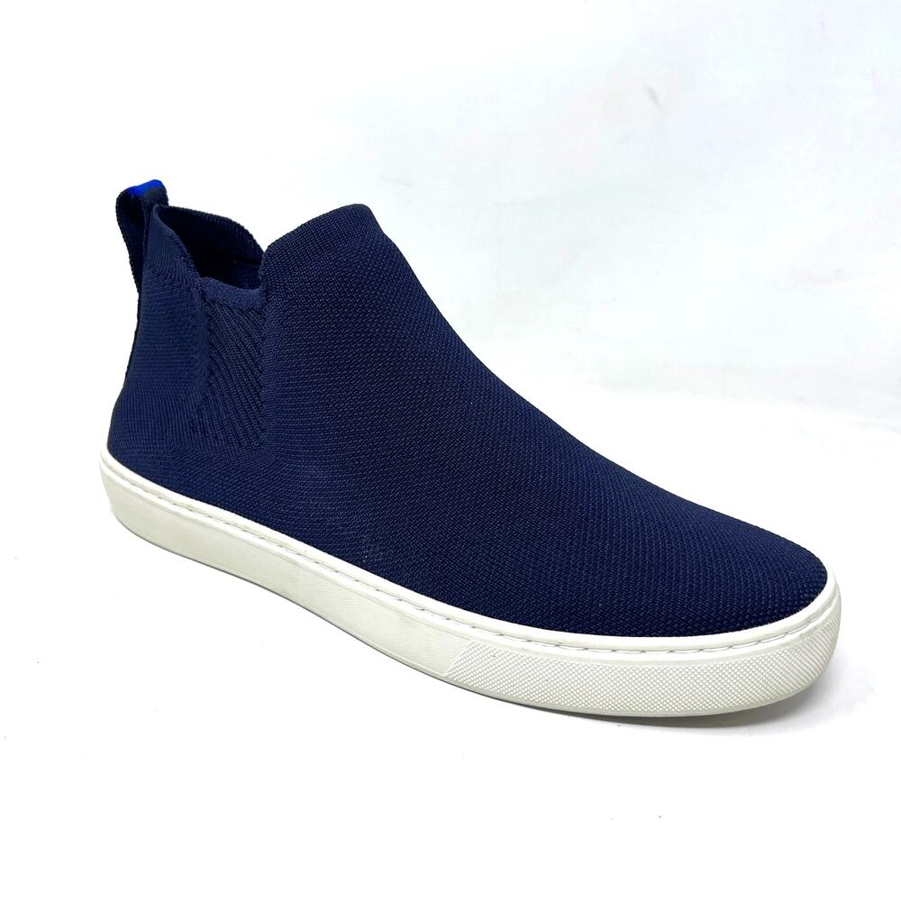 Rothys The Chelsea Boot Womens Size 10.5 Navy Blue Knit Hi Top Comfort Shoe